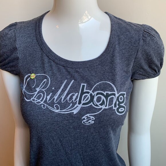 Billabong surf black pucker capped sleeve logo t-shirt - Picture 2 of 3